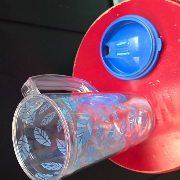 Bubba 32oz Handled Water Bottle BPA FREE EUC Blue leaves pattern - Picture 7 of 7